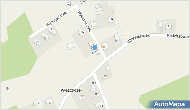 Radziszów, Wytrzyszczek, 63, mapa Radziszów