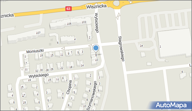 Radzyń Podlaski, Wybickiego Józefa, gen., 6, mapa Radzyń Podlaski