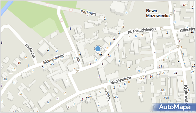 Rawa Mazowiecka, Wyszyńskiego Stefana, ks. kard., 12a, mapa Rawa Mazowiecka