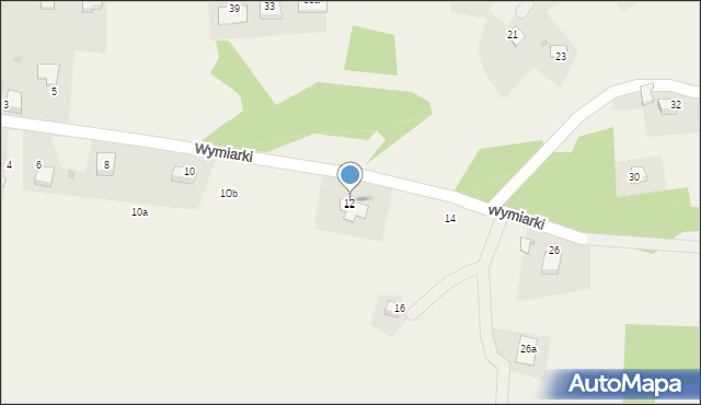 Regulice, Wymiarki, 12, mapa Regulice