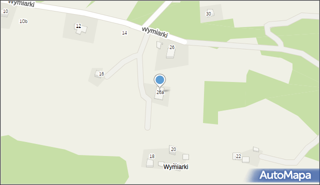 Regulice, Wymiarki, 26a, mapa Regulice