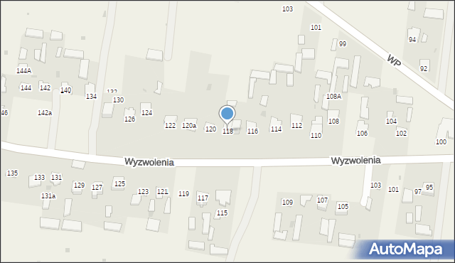 Rogóźno, Wyzwolenia, 118, mapa Rogóźno