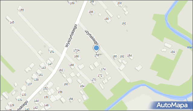 Ropczyce, Wyszyńskiego Stefana, ks. kard., 176, mapa Ropczyce