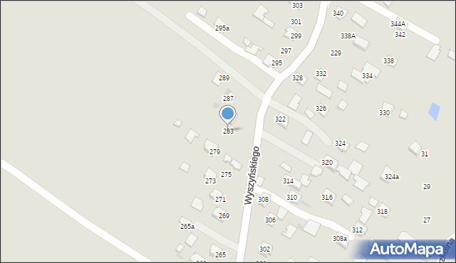 Ropczyce, Wyszyńskiego Stefana, ks. kard., 283, mapa Ropczyce