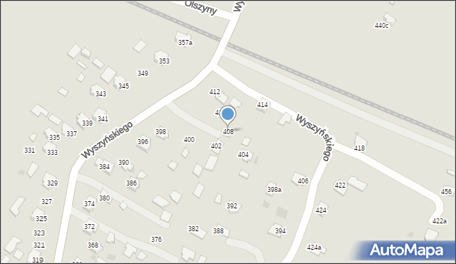 Ropczyce, Wyszyńskiego Stefana, ks. kard., 408, mapa Ropczyce