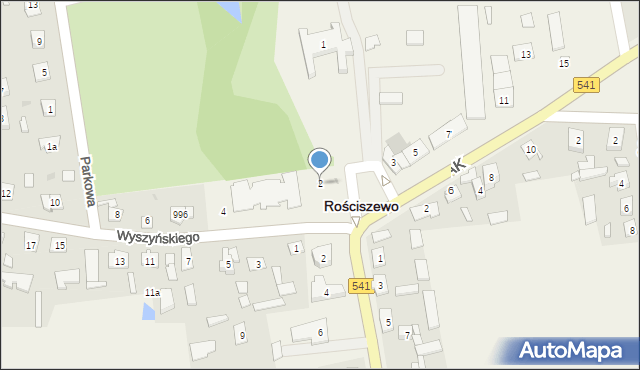 Rościszewo, Wyszyńskiego Stefana, ks. kard., 2, mapa Rościszewo