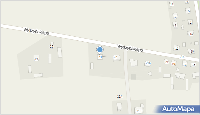 Rościszewo, Wyszyńskiego Stefana, ks. kard., 23, mapa Rościszewo