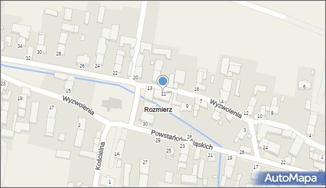 Rozmierz, Wyzwolenia, 11, mapa Rozmierz