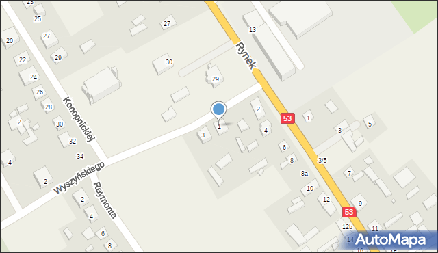 Rozogi, Wyszyńskiego Stefana, ks. kard., 1, mapa Rozogi