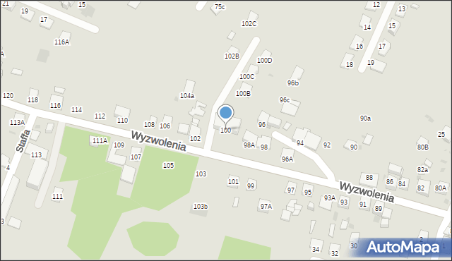 Ruda Śląska, Wyzwolenia, 100, mapa Rudy Śląskiej
