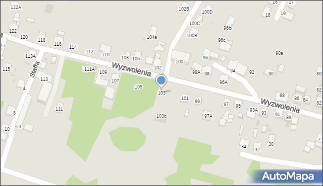 Ruda Śląska, Wyzwolenia, 103, mapa Rudy Śląskiej