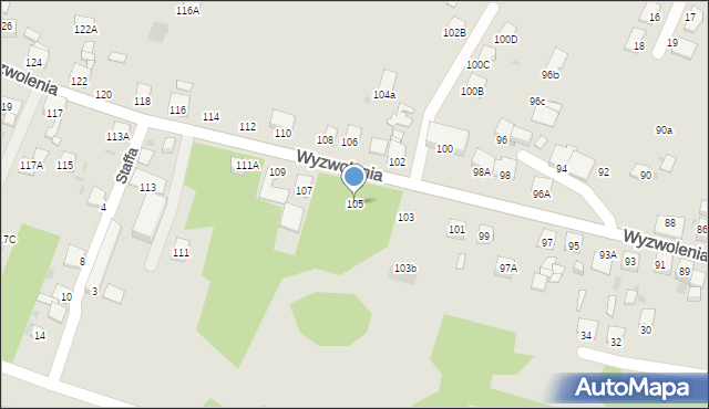 Ruda Śląska, Wyzwolenia, 105, mapa Rudy Śląskiej