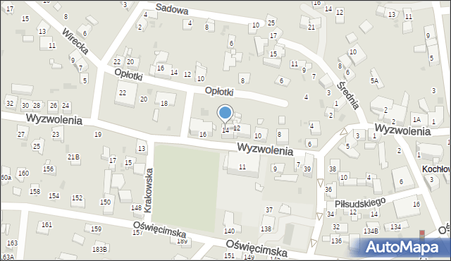 Ruda Śląska, Wyzwolenia, 14, mapa Rudy Śląskiej