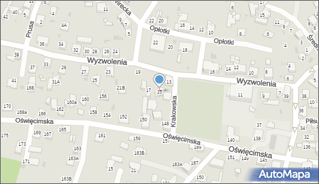 Ruda Śląska, Wyzwolenia, 15, mapa Rudy Śląskiej