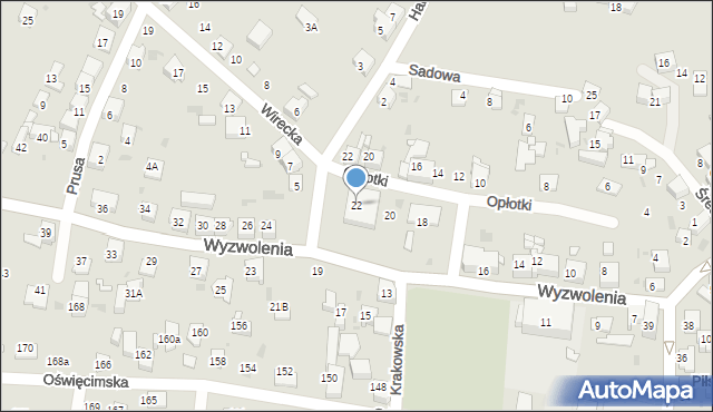 Ruda Śląska, Wyzwolenia, 22, mapa Rudy Śląskiej