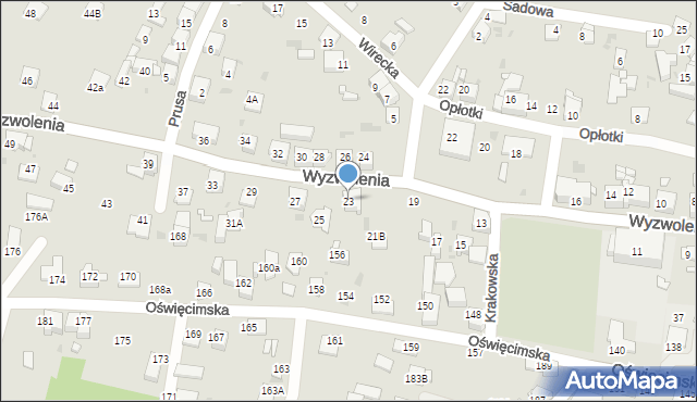 Ruda Śląska, Wyzwolenia, 23, mapa Rudy Śląskiej