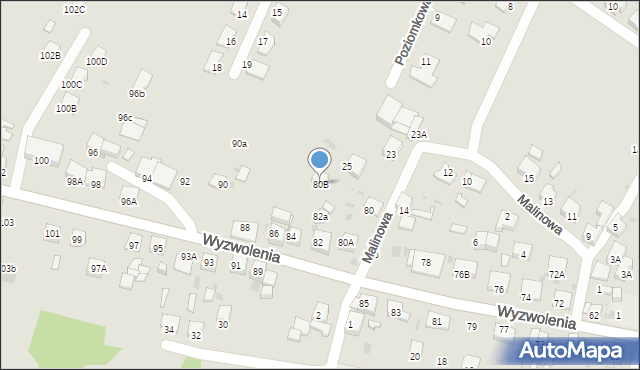 Ruda Śląska, Wyzwolenia, 80B, mapa Rudy Śląskiej