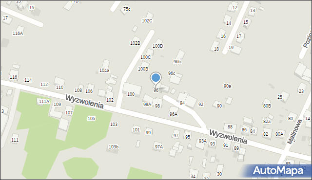 Ruda Śląska, Wyzwolenia, 96, mapa Rudy Śląskiej