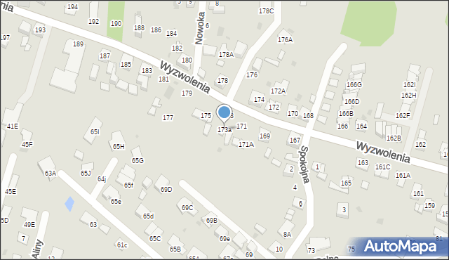 Ruda Śląska, Wyzwolenia, 173a, mapa Rudy Śląskiej