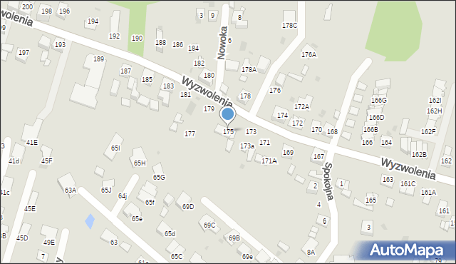 Ruda Śląska, Wyzwolenia, 175, mapa Rudy Śląskiej