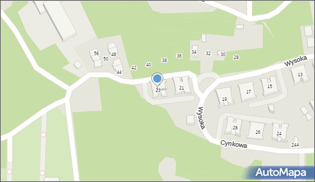 Ruda Śląska, Wysoka, 23, mapa Rudy Śląskiej