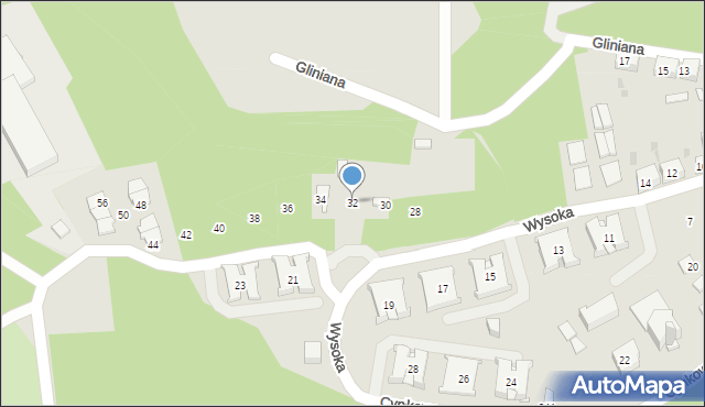 Ruda Śląska, Wysoka, 32, mapa Rudy Śląskiej