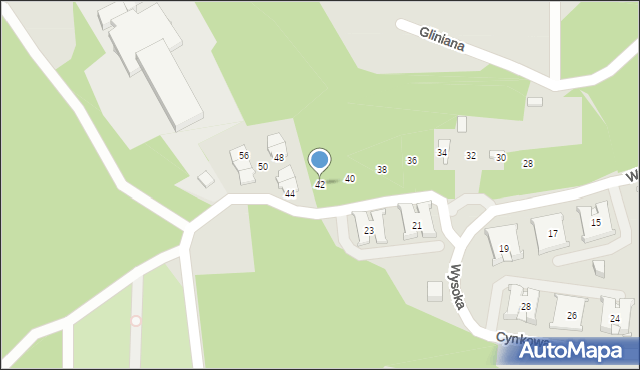 Ruda Śląska, Wysoka, 42, mapa Rudy Śląskiej