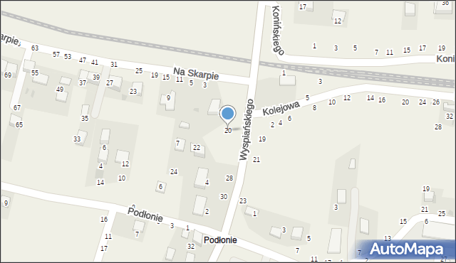 Rudawa, Wyspiańskiego Stanisława, 20, mapa Rudawa