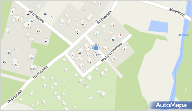 Runów, Wypoczynkowa, 3, mapa Runów