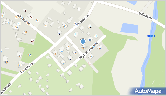 Runów, Wypoczynkowa, 5, mapa Runów