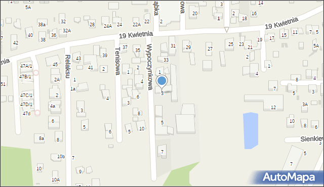 Rybie, Wypoczynkowa, 3, mapa Rybie