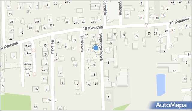 Rybie, Wypoczynkowa, 4, mapa Rybie