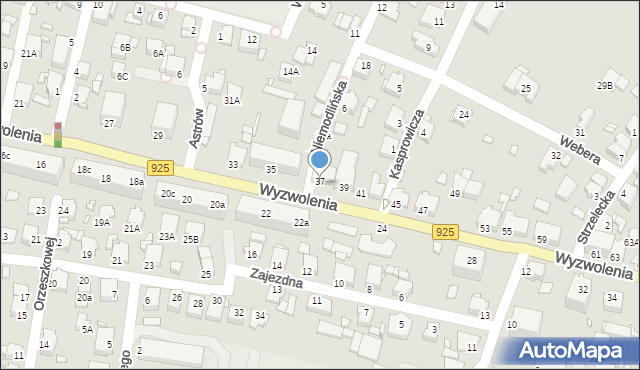 Rybnik, Wyzwolenia, 37, mapa Rybnika