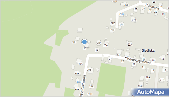 Rybnik, Wypoczynkowa, 30, mapa Rybnika