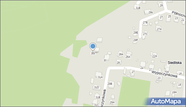 Rybnik, Wypoczynkowa, 30c, mapa Rybnika