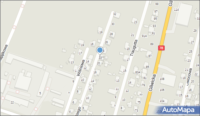 Rybnik, Wysockiego Piotra, 22, mapa Rybnika