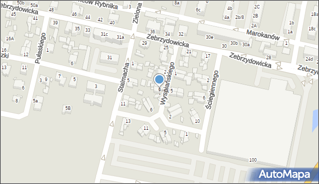 Rybnik, Wyspiańskiego Stanisława, 8, mapa Rybnika