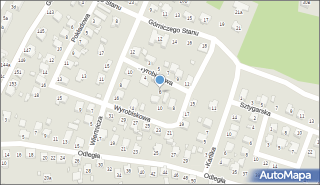 Rybnik, Wyrobiskowa, 6, mapa Rybnika