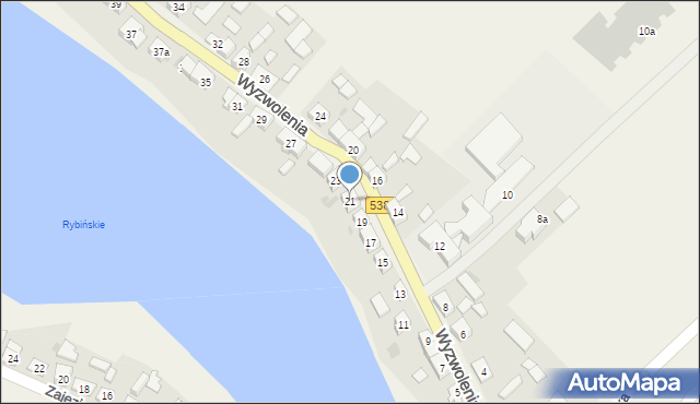 Rybno, Wyzwolenia, 21, mapa Rybno