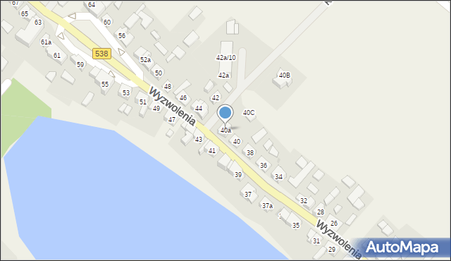 Rybno, Wyzwolenia, 40a, mapa Rybno