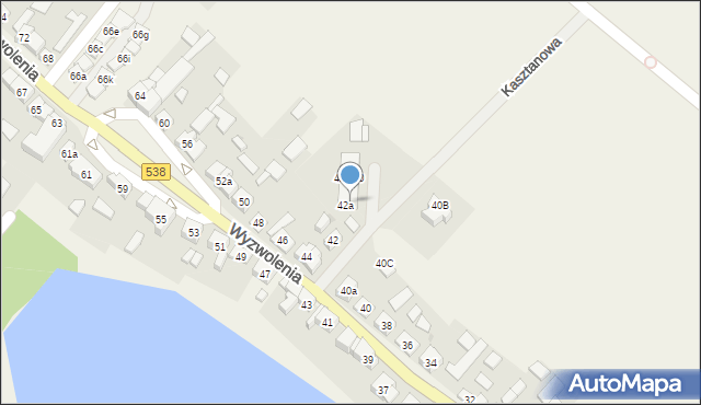 Rybno, Wyzwolenia, 42a/1, mapa Rybno