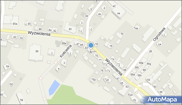 Rybno, Wyzwolenia, 81, mapa Rybno