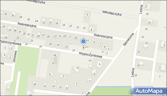 Rybojedzko, Wypoczynkowa, 8, mapa Rybojedzko