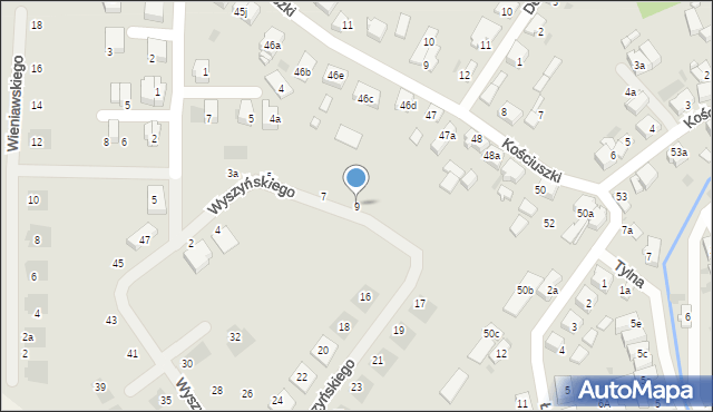 Rydzyna, Wyszyńskiego Stefana, ks. kard., 9, mapa Rydzyna