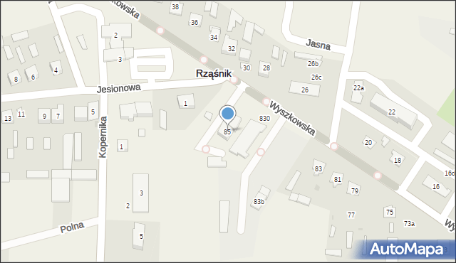 Rząśnik, Wyszkowska, 85, mapa Rząśnik
