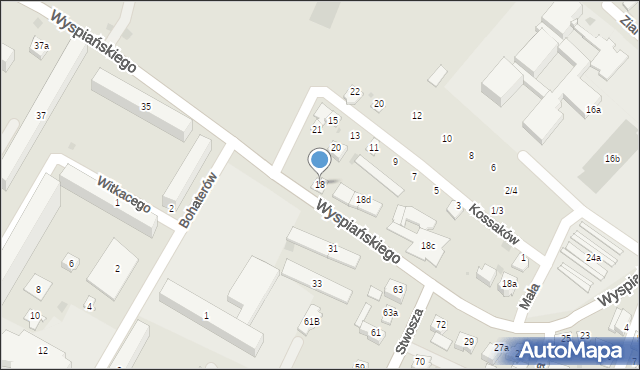 Rzeszów, Wyspiańskiego Stanisława, 18, mapa Rzeszów