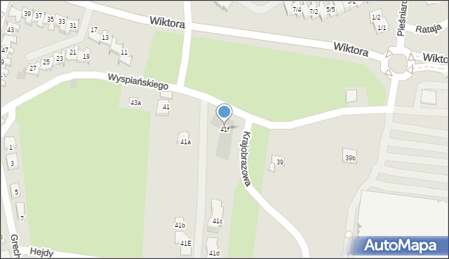 Rzeszów, Wyspiańskiego Stanisława, 41f, mapa Rzeszów