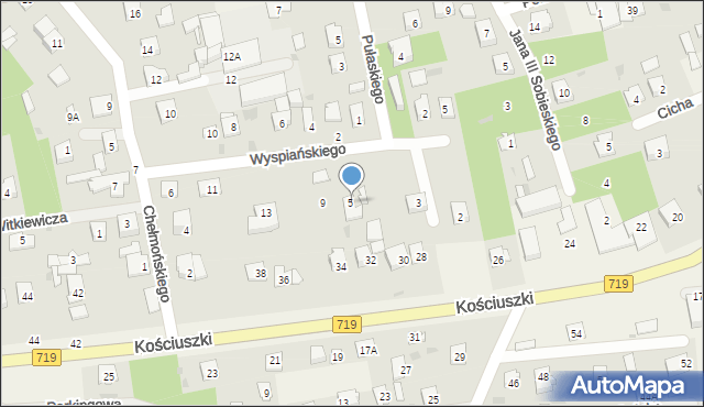 Sade Budy, Wyspiańskiego Stanisława, 7, mapa Sade Budy