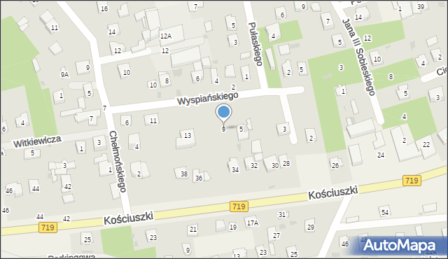 Sade Budy, Wyspiańskiego Stanisława, 9, mapa Sade Budy