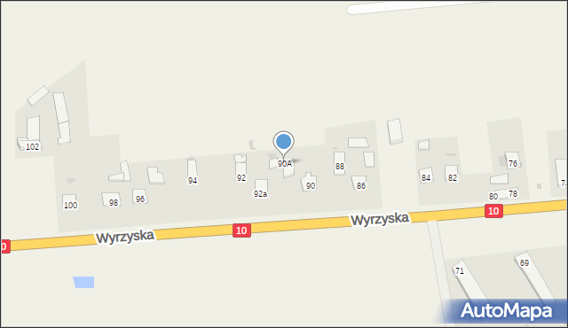 Sadki, Wyrzyska, 90A, mapa Sadki